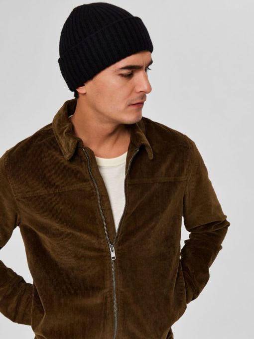 Selected Merino Wool Beanie Black