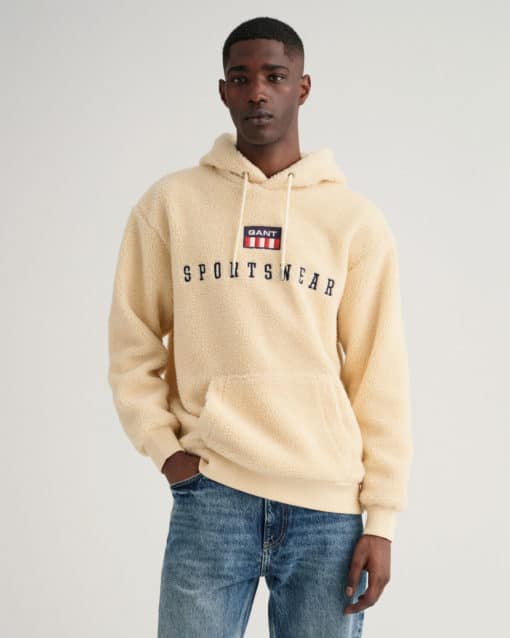 Gant Retro Flag Fleece hoodie Cream