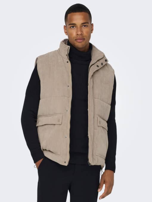 Only & Sons Cash Corduroy Puffer Chinchilla
