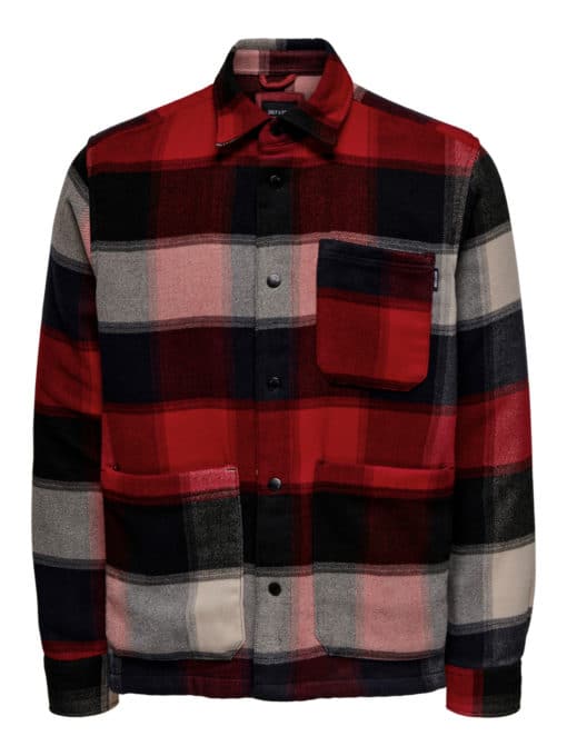 Only & Sons Ali Heavy Twill Overshirt Adrenaline Rush