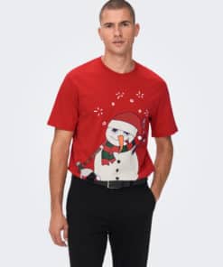 Only & Sons Christmas Tee Red