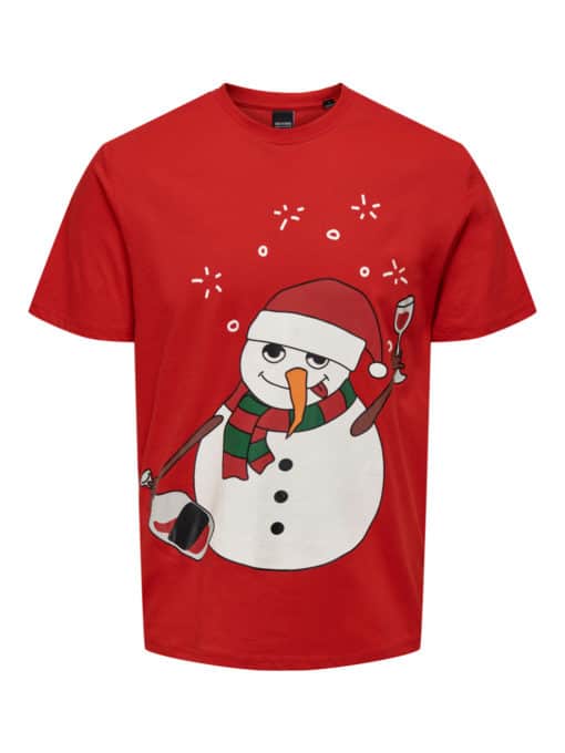 Only & Sons Christmas Tee Red