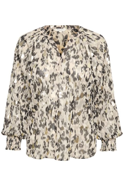Part Two Tennie Blouse Texture Print Gold