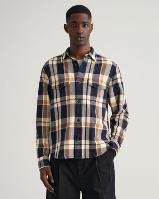 Gant Heavy Twill Check Shirt Vintage Cream