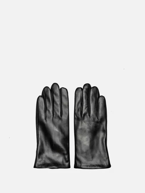 RE:DESIGNED Stacey Plain Leather Gloves Black