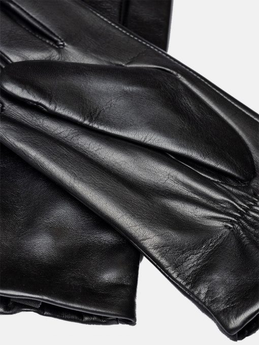 RE:DESIGNED Stacey Plain Leather Gloves Black