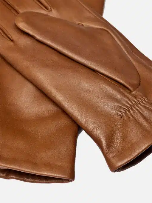 RE:DESIGNED Stacey Plain Leather Gloves Cognac