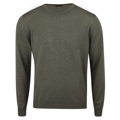 Stenströms Merino V-neck Elbow Patch Green