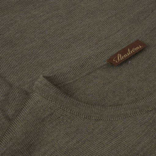 Stenströms Merino V-neck Elbow Patch Green