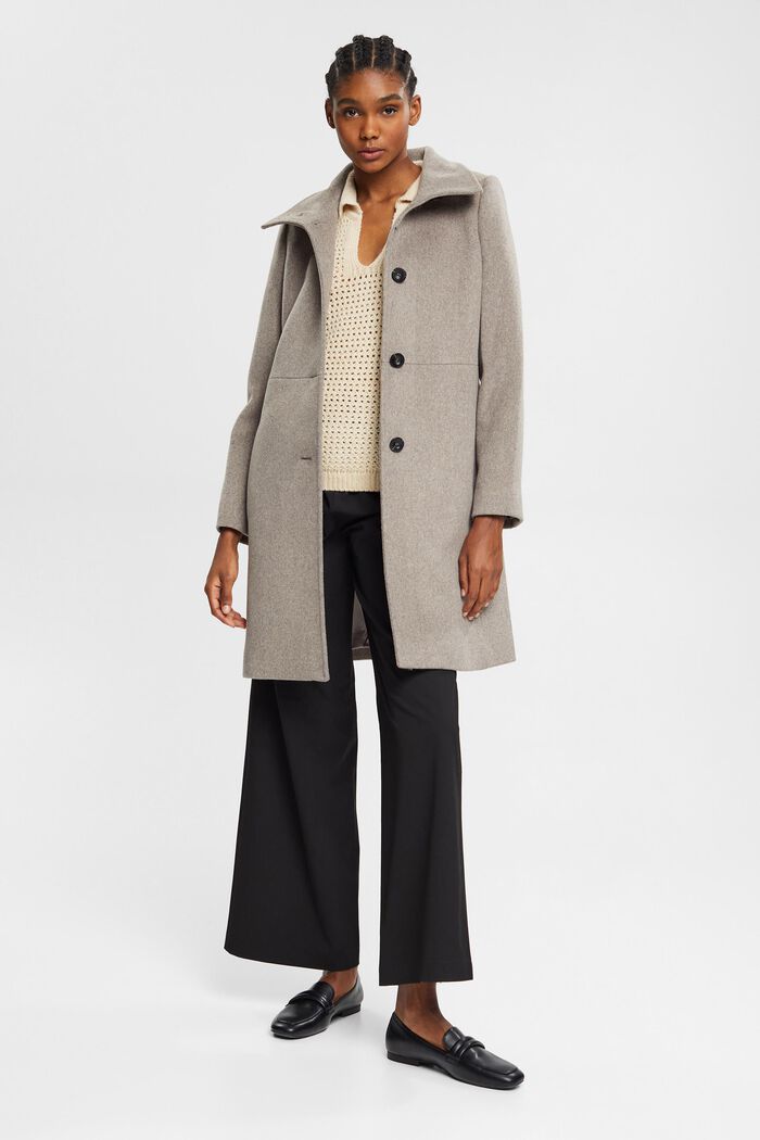 Buy Esprit Wool Coat Taupe Scandinavian Fashion Store