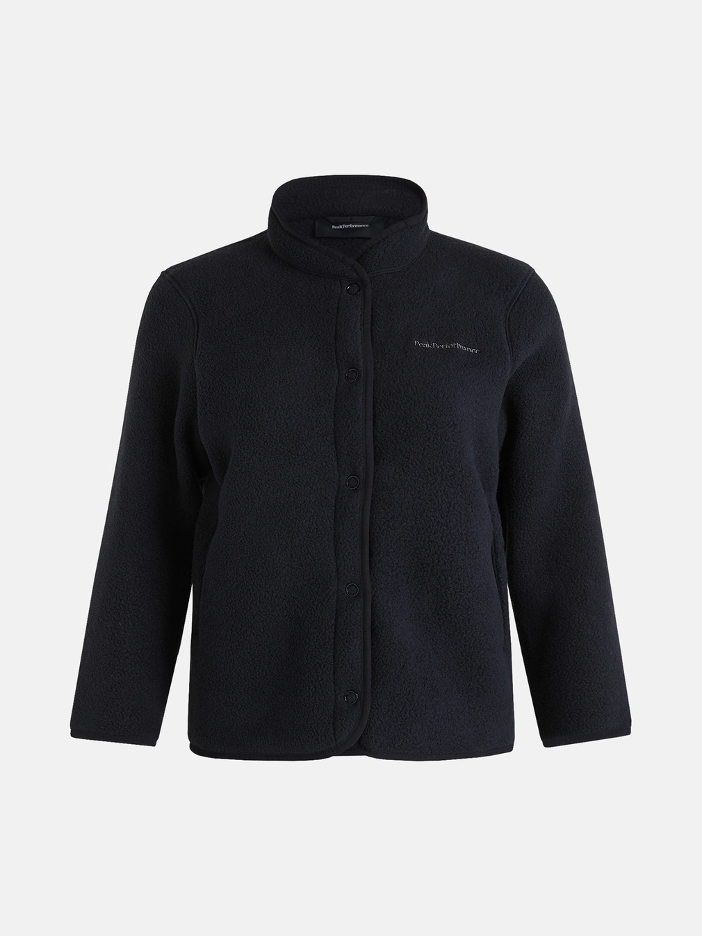 Buy Peak Performance Fleece Snap Cardigan Women Black Buy Peak Performance Fleece Snap Cardigan Women Black