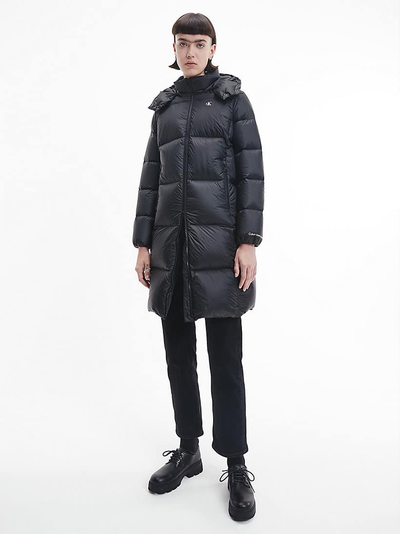 Calvin klein puffer long coat sale