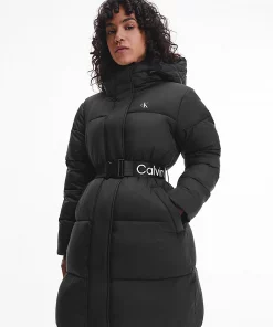 Buy Calvin Klein Nylon Belted Puffer Coat Black Scandinavian Fashion Store