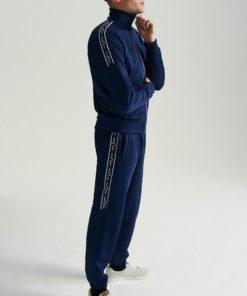 Fred Perry Taped Sleeve Track Jacket French Navy