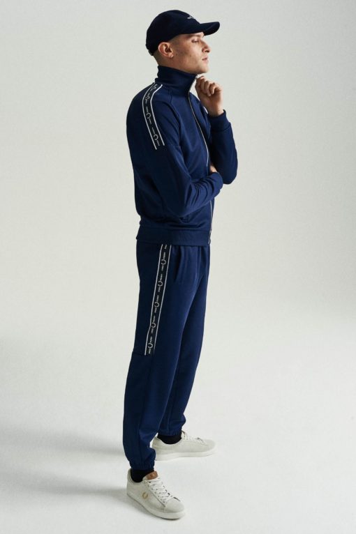 Fred Perry Taped Sleeve Track Jacket French Navy