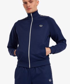 Fred Perry Taped Sleeve Track Jacket French Navy