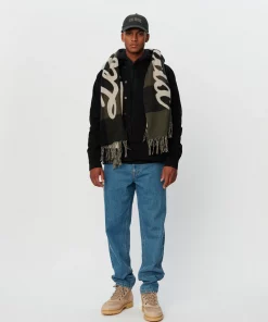Les Deux Buffalo Wool Scarf Olive Night