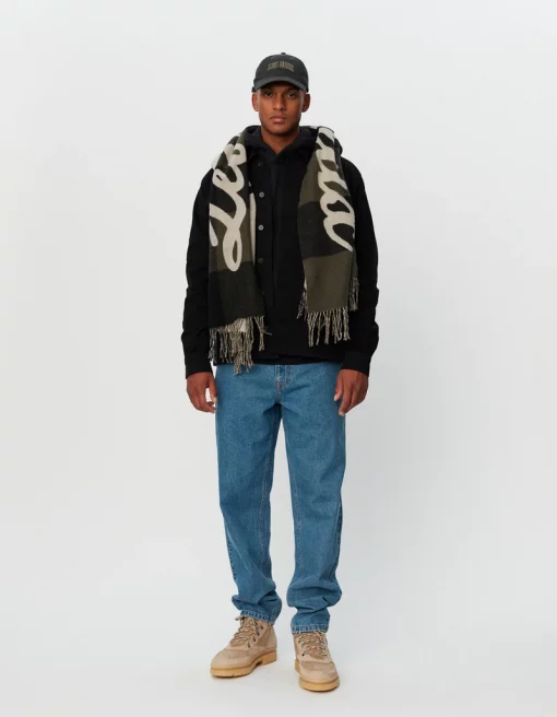 Les Deux Buffalo Wool Scarf Olive Night