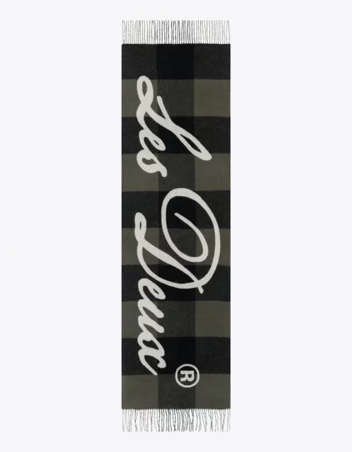 Les Deux Buffalo Wool Scarf Olive Night
