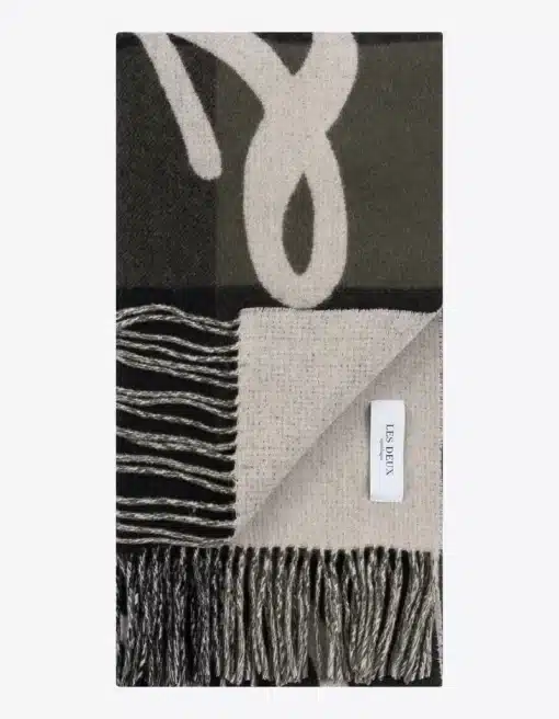 Les Deux Buffalo Wool Scarf Olive Night