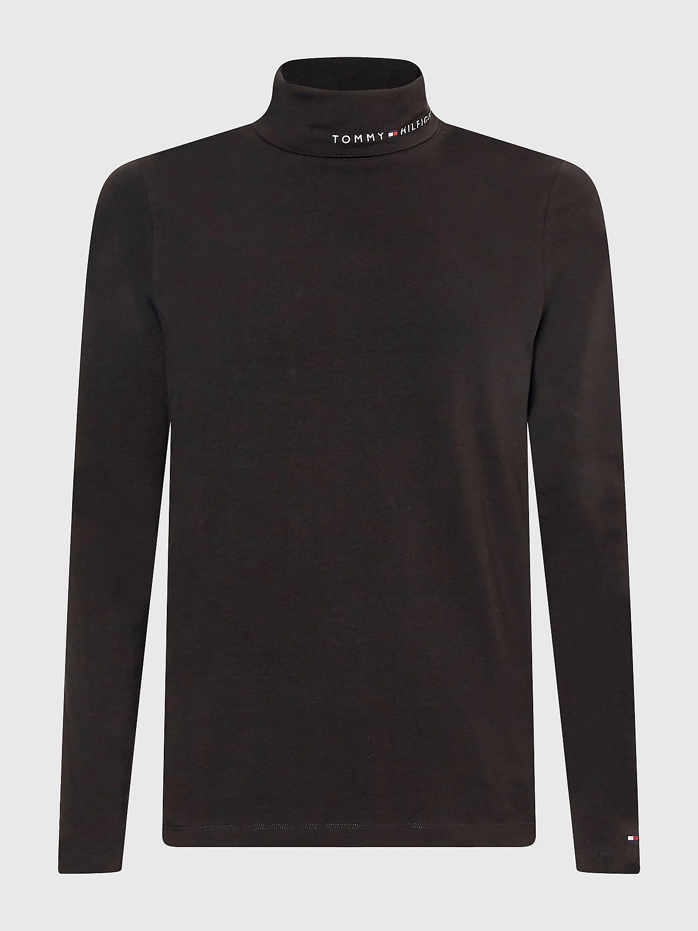 Buy Tommy Hilfiger Roll Neck Tommy Logo Ls Tee Black