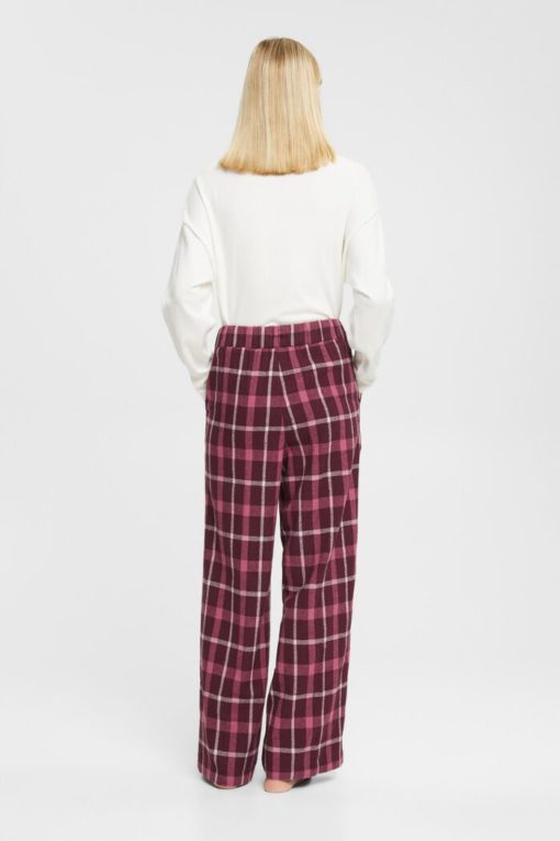 Esprit Flannel Pyjama Pants Bordeaux Red