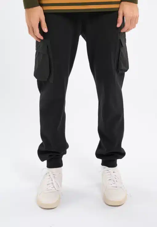 Knowledge Cotton Apparel Utility Sweat Pants Black Jet