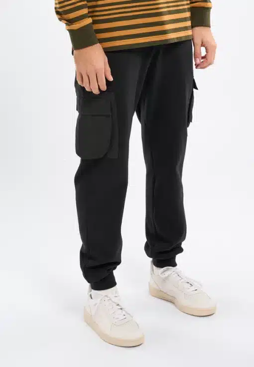 Knowledge Cotton Apparel Utility Sweat Pants Black Jet