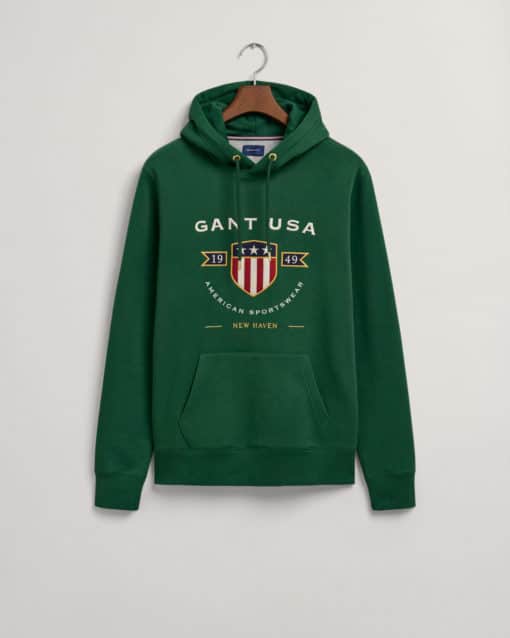Gant Banner Shield Hoodie Eden Green