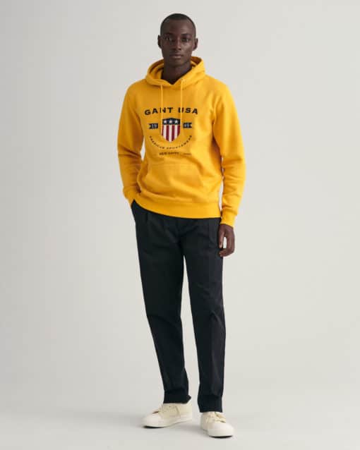 Gant Banner Shield Hoodie Ivy Gold