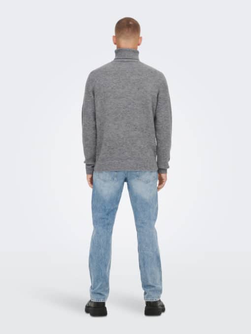 Only & Sons Patrick Roll Neck Knit Gey