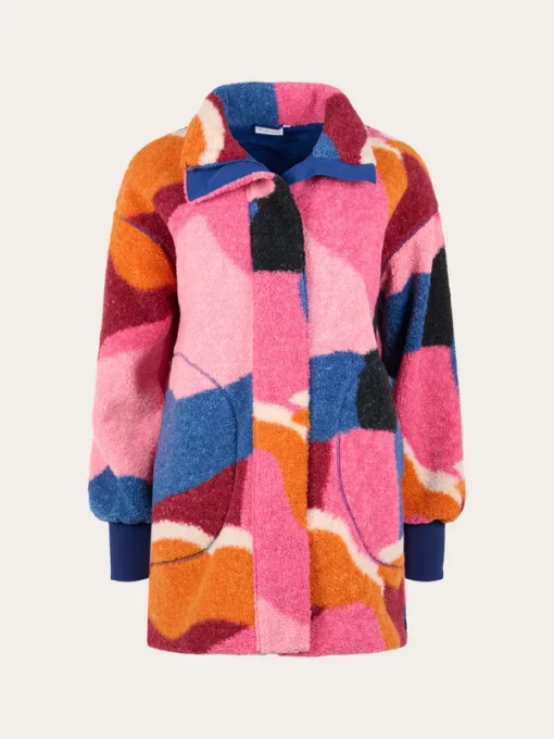 Knowledge Cotton Apparel Printed High Zip Jacket