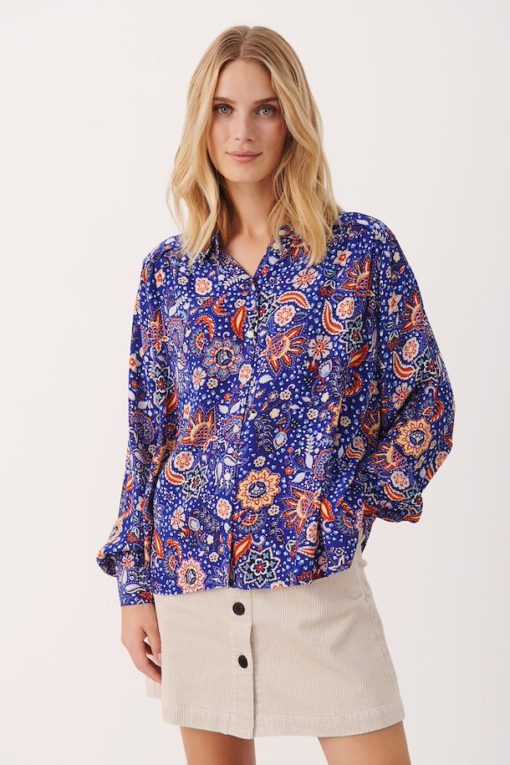 Part Two Verna Shirt Bluing Wallpaper Print