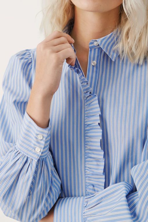 Part Two Vena Shirt Blue Bonnet Stripe