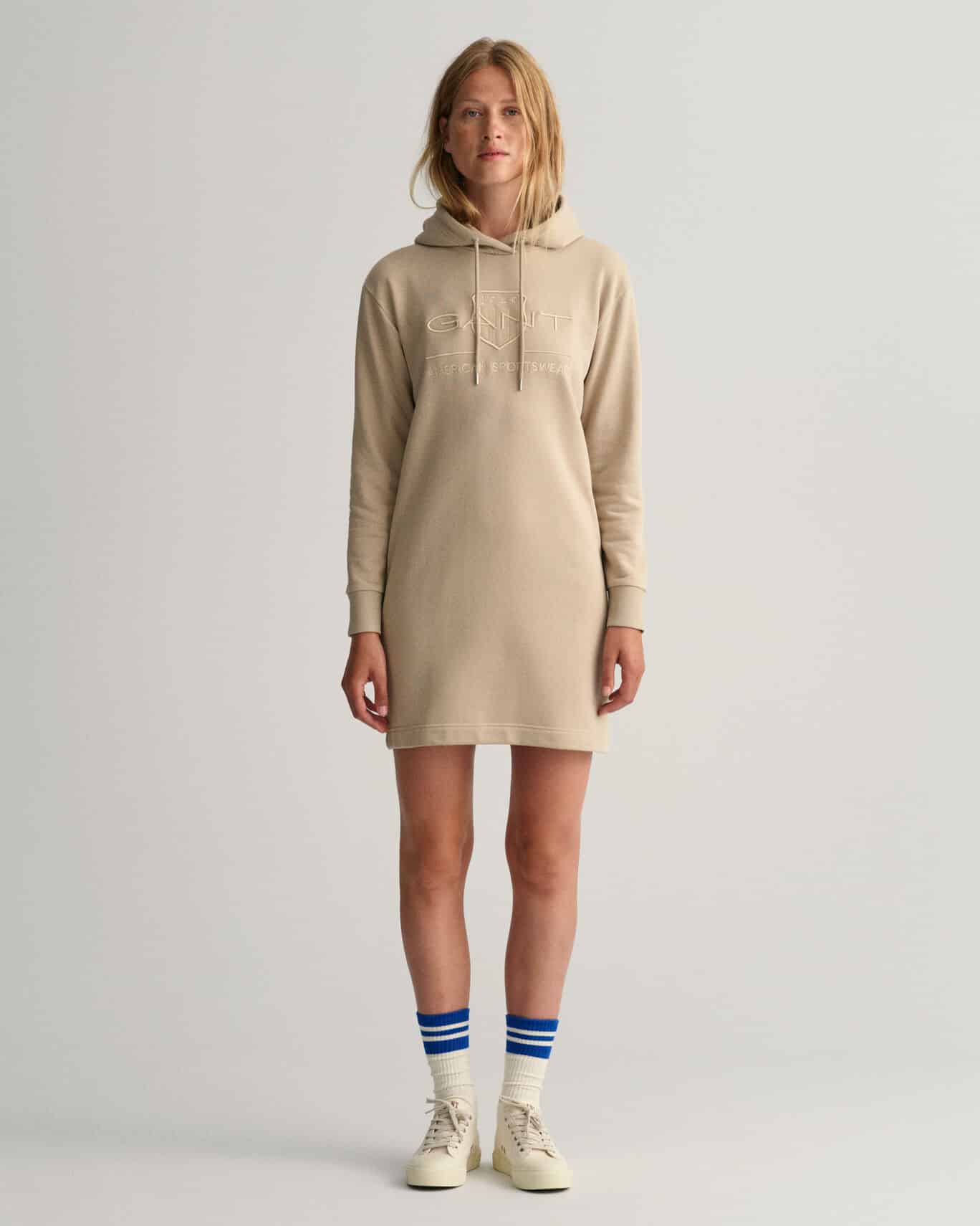 Beige hoodie dress on sale