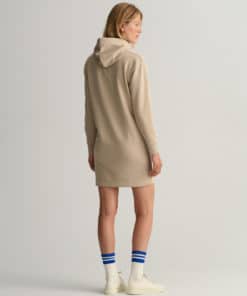 Gant Woman Tonal Archive Shield Hoodie Dress Concrete Beige