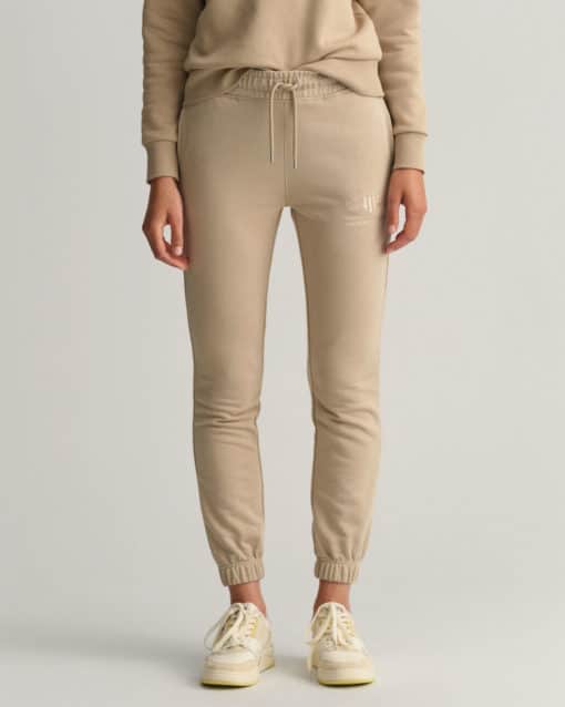 Gant Woman Tonal Archive Shield Sweatpants Concrete Beige