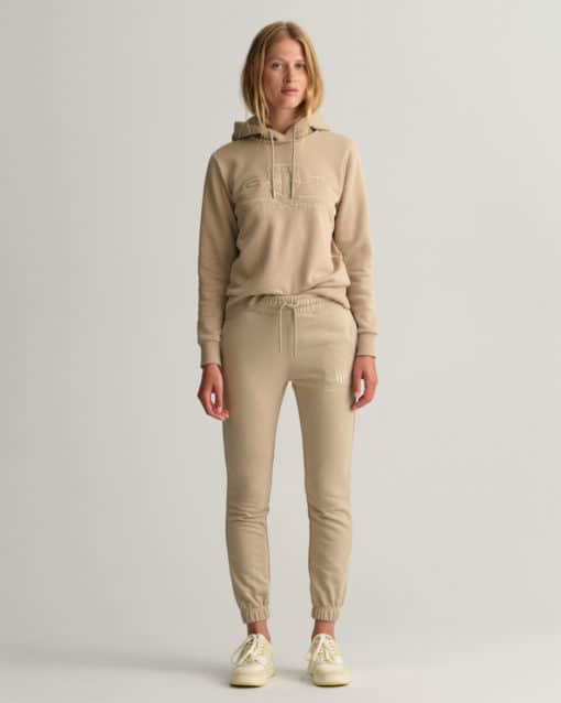 Gant Woman Tonal Archive Shield Sweatpants Concrete Beige