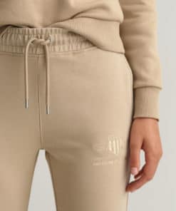 Gant Woman Tonal Archive Shield Sweatpants Concrete Beige