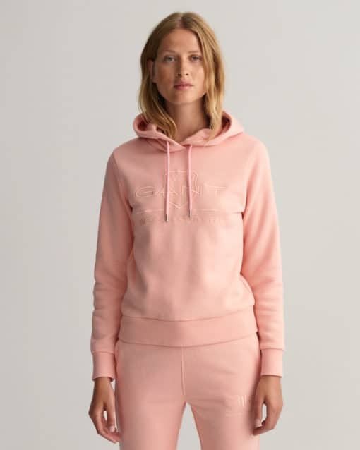 Gant Woman Tonal Archive Shield Sweat Hoodie Guava Orange