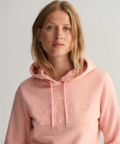 Gant Woman Tonal Archive Shield Sweat Hoodie Guava Orange