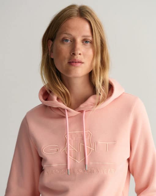 Gant Woman Tonal Archive Shield Sweat Hoodie Guava Orange