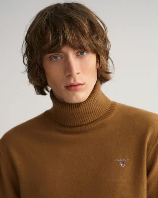 Gant Lambswool Roll Neck Warm Earth