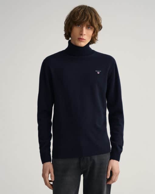 Gant Lambswool Roll Neck Marine
