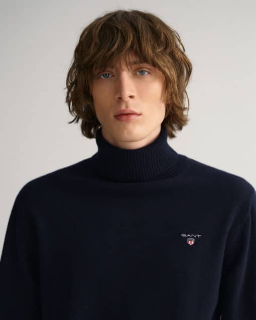 Gant Lambswool Roll Neck Marine