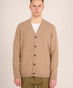 Knowledge Cotton Apparel Wool Cardigan Kelp