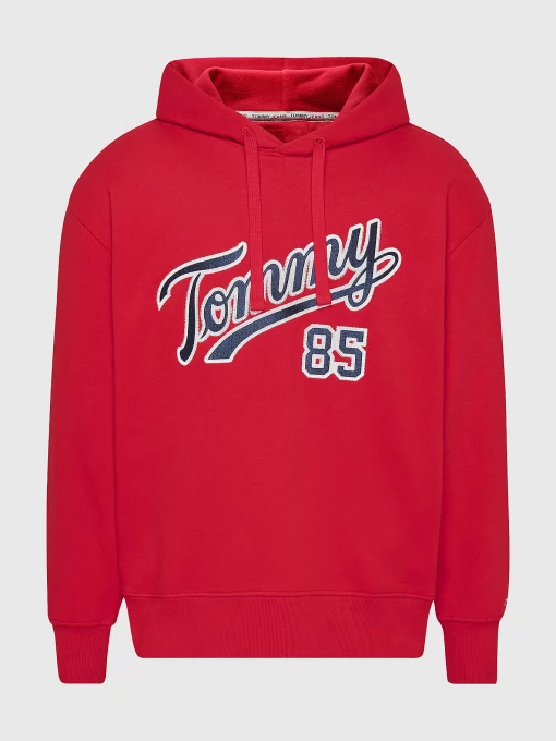 Tommy Jeans Relaxed College 85 Hoodie Deep Crimson
