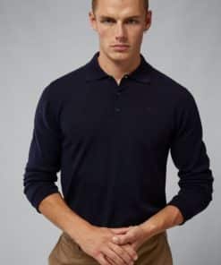 J.Lindeberg Noel Light Merino Polo Shirt Navy