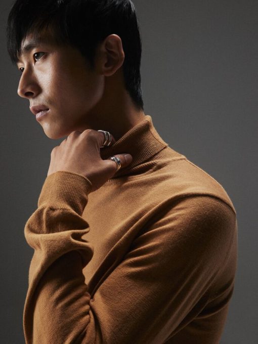 J.Lindeberg Lyd Merino Turtle Neck Sweater Chipmunk