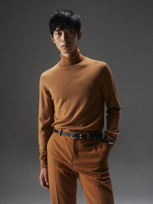J.Lindeberg Lyd Merino Turtle Neck Sweater Chipmunk